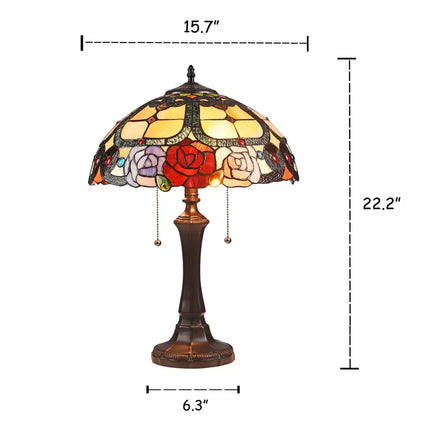 SIMONE Floral 2 Light Dark Bronze Table Lamp
