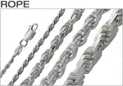 2.4MM Sterling Silver  Italian Rope Chain Bracelet