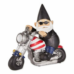 Biker Gnome Solar Garden Statue - Vickie Lynn's