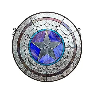 LONESTAR Tiffany-style Round Window Panel 24" Height