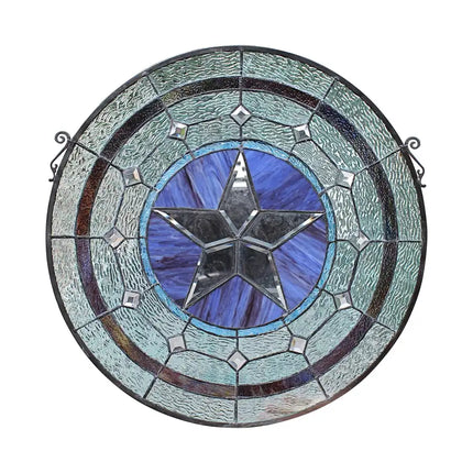 LONESTAR Tiffany-style Round Window Panel 24" Height