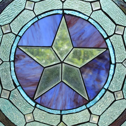 LONESTAR Tiffany-style Round Window Panel 24" Height