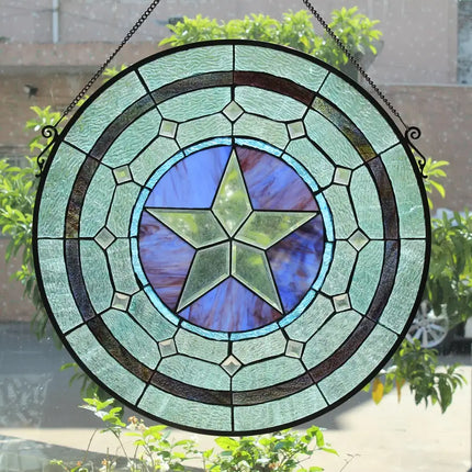 LONESTAR Tiffany-style Round Window Panel 24" Height