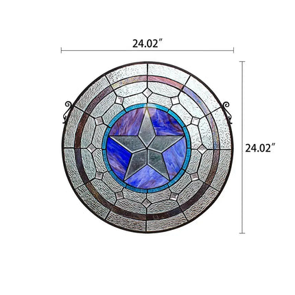 LONESTAR Tiffany-style Round Window Panel 24" Height