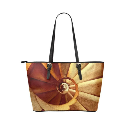 Shoulder Bag - Beige & Brown Swirl Style Large Leather Tote Bag - Vickie Lynn's