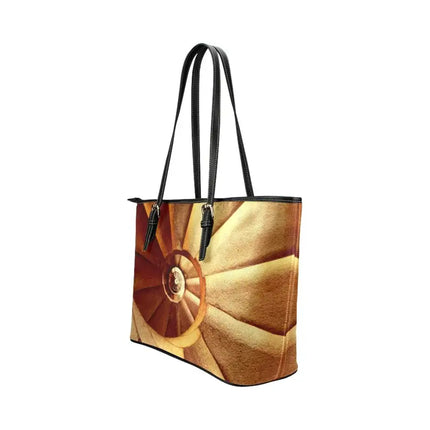 Shoulder Bag - Beige & Brown Swirl Style Large Leather Tote Bag - Vickie Lynn's