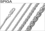 1.2MM Sterling Silver Spiga Chains