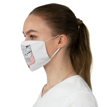 Stay Strong Graphic Style White Fabric Face Mask