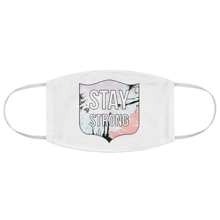 Stay Strong Graphic Style White Fabric Face Mask