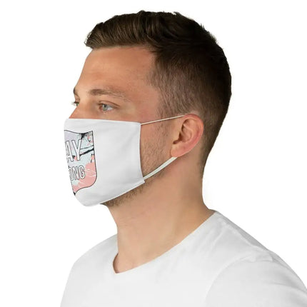 Stay Strong Graphic Style White Fabric Face Mask