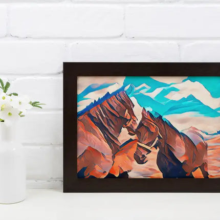 Wall Art Decor, Three Horses Nature Wildlife Poster for Any Room