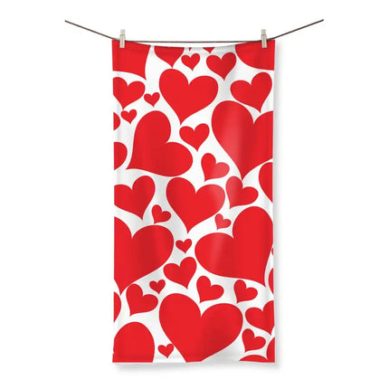 Uniquely You Bath Towel - Extra Large, Valentines Day Red Hearts Print