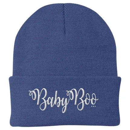 Uniquely You Beanie Knit Cap - Baby Boo Graphic Hat / White Text