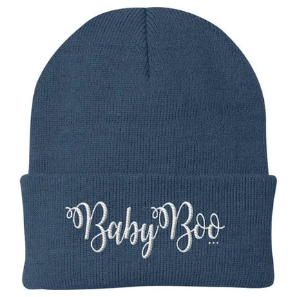 Uniquely You Beanie Knit Cap - Baby Boo Graphic Hat / White Text