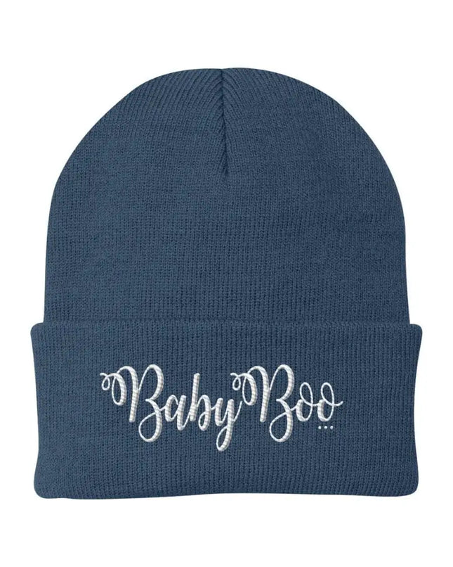 Uniquely You Beanie Knit Cap - Baby Boo Graphic Hat / White Text