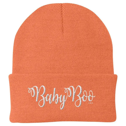 Uniquely You Beanie Knit Cap - Baby Boo Graphic Hat / White Text