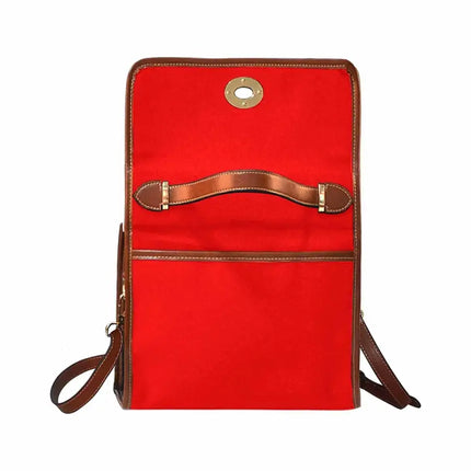 Uniquely You Canvas Bag  / Red   (Brown Strap)