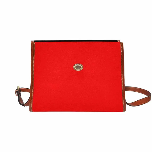 Uniquely You Canvas Bag  / Red   (Brown Strap)