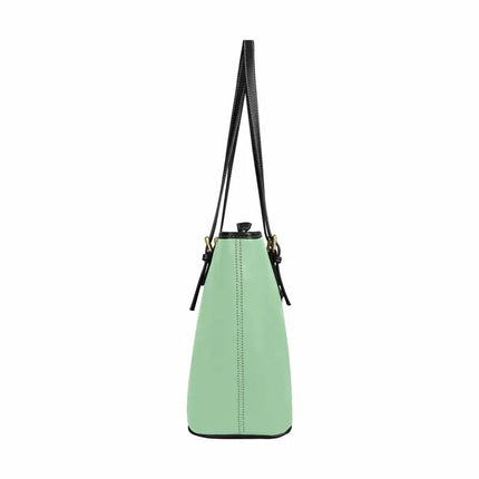 Uniquely You Celadon Green - Large Leather Tote Bag with Zipper