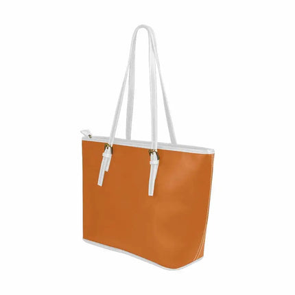 Uniquely You Cinnamon Brown - Large Leather Tote Bag with Zipper