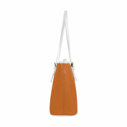 Uniquely You Cinnamon Brown - Large Leather Tote Bag with Zipper