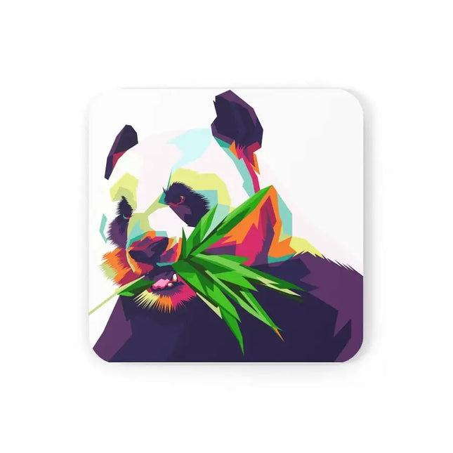 Uniquely You Corkwood Coaster Set - 4 Pieces / Colorful Pop Art Panda