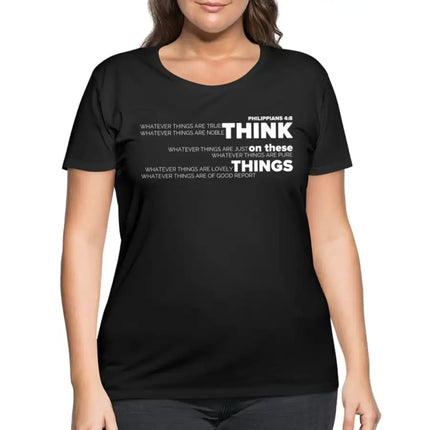 Uniquely You Graphic Tee, Think on These Things, Womens Plus Size Curvy T-Shirt