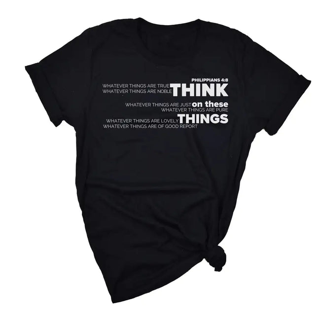 Uniquely You Graphic Tee, Think on These Things, Womens Plus Size Curvy T-Shirt