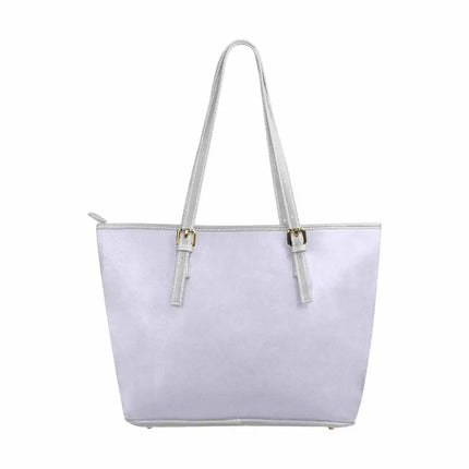 Uniquely You Lavender Purple - Large Leather Tote Bag with Zipper