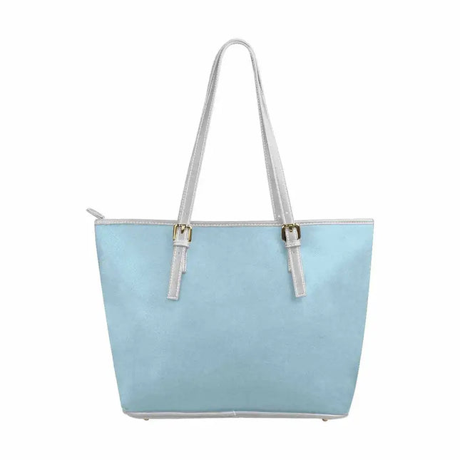 Uniquely You Azul Claro - Bolso Tote Grande de Piel con Cremallera