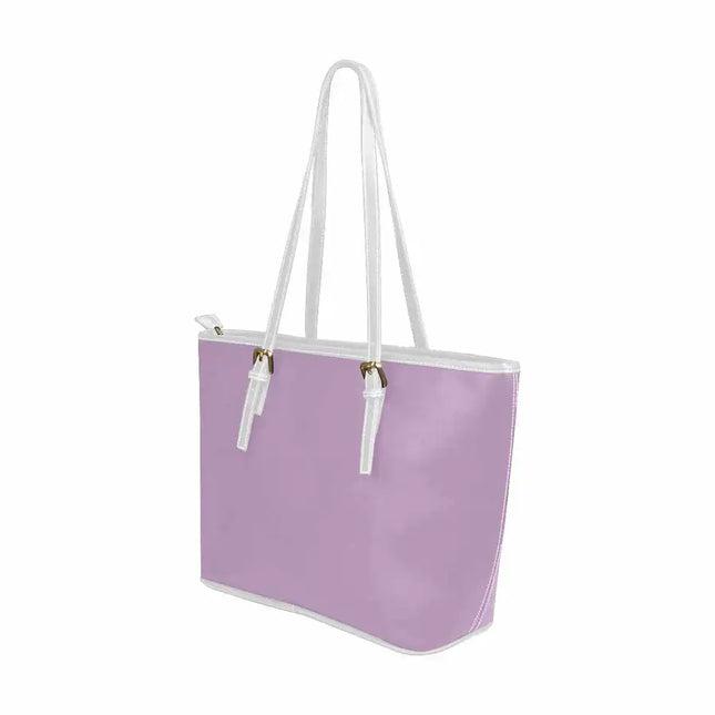 Uniquely You Lilac Purple - Large Leather Tote Bag with Zipper