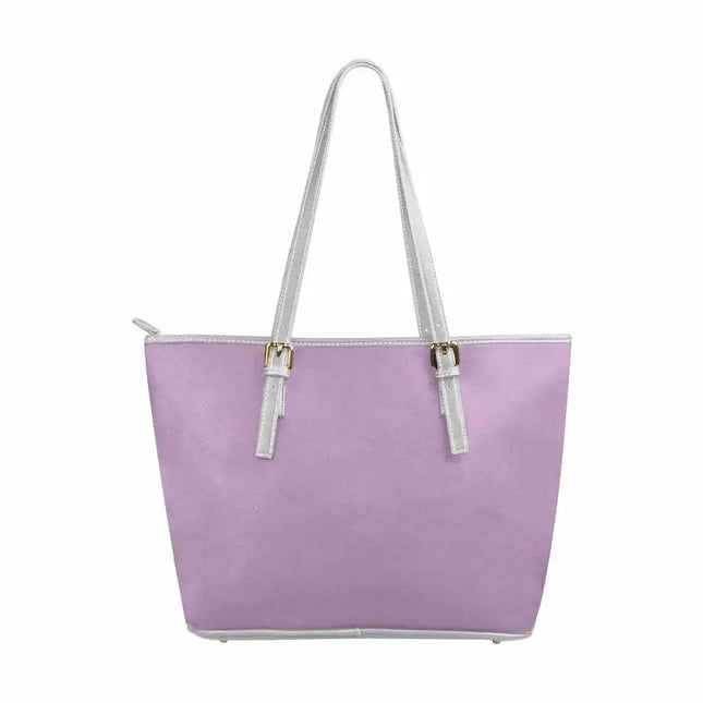 Uniquely You Lilac Purple - Large Leather Tote Bag with Zipper