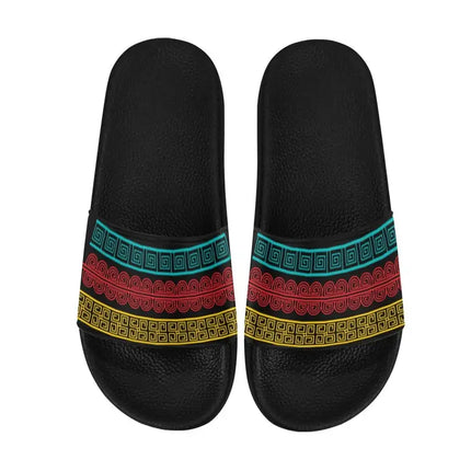 Uniquely You Mens Slide Sandal, African Geometric Print