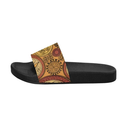 Uniquely You Mens Slide Sandals, Brown Paisley Print