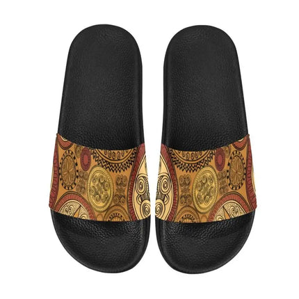 Uniquely You Mens Slide Sandals, Brown Paisley Print