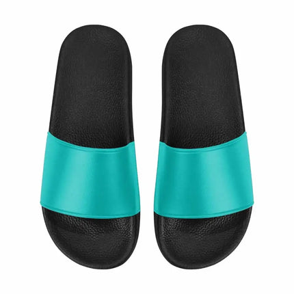 Uniquely You Mens Slide Sandals /   Greenish Blue Flip-Flops