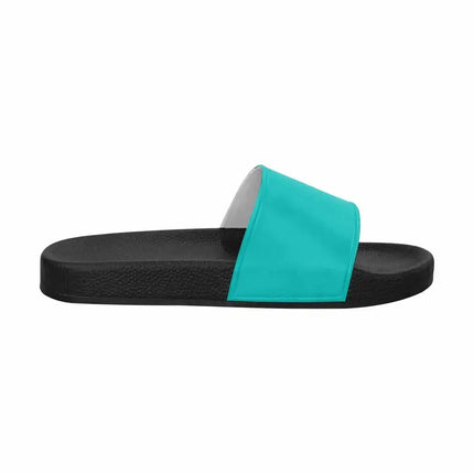 Uniquely You Mens Slide Sandals /   Greenish Blue Flip-Flops
