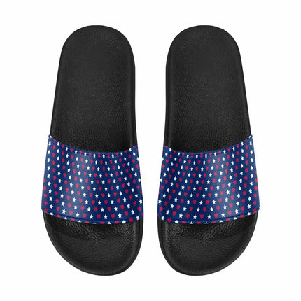 Uniquely You Mens  Slide Sandals, Red White Blue - Stars and Stripes