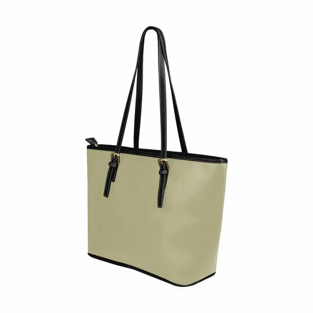 Uniquely You Sage Green - Large Leather Tote Bag with Zipper