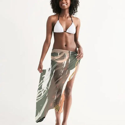 Uniquely You Sheer Circular Multicolor Green Swimsuit Cover Up