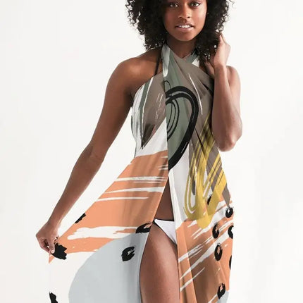 Uniquely You Sheer Circular Multicolor Green Swimsuit Cover Up