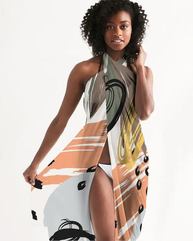 Uniquely You Sheer Circular Multicolor Green Swimsuit Cover Up