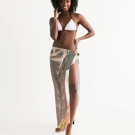 Uniquely You Sheer Circular Multicolor Green Swimsuit Cover Up