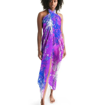 Uniquely You Sheer Sarong Swimsuit Cover Up Wrap / Purple Tie Dye