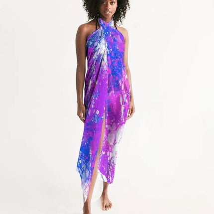 Uniquely You Sheer Sarong Swimsuit Cover Up Wrap / Purple Tie Dye