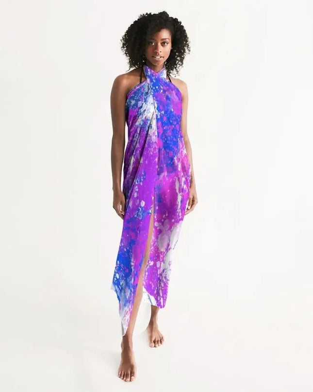 Uniquely You Sheer Sarong Swimsuit Cover Up Wrap / Purple Tie Dye