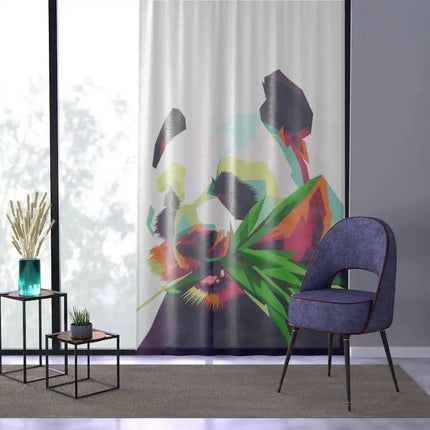 Uniquely You Sheer Window Curtain Panel / Colorful Pop Art Panda Curtain - WC23770