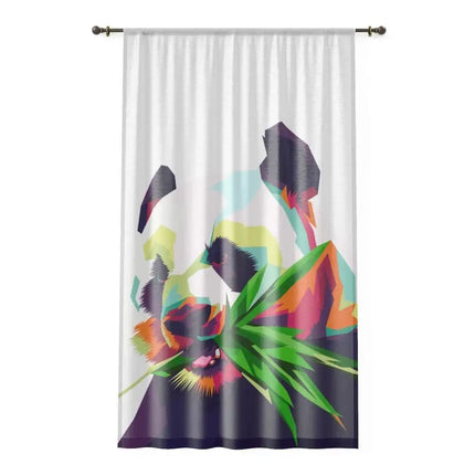 Uniquely You Sheer Window Curtain Panel / Colorful Pop Art Panda Curtain - WC23770