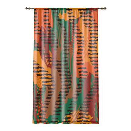 Uniquely You Sheer Window Curtain Panel / Orange Aztec - WC27347