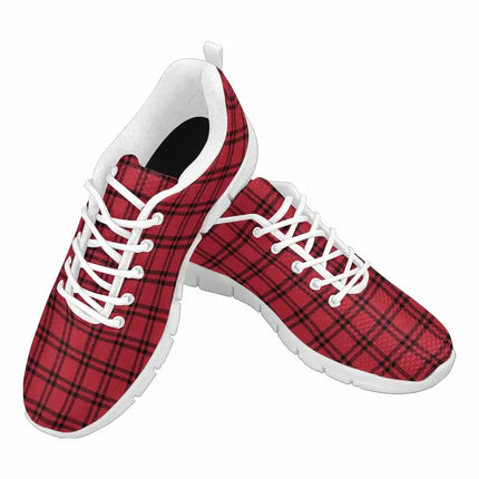 Uniquely You Sneakers for Men,   Buffalo Plaid Red and Black - Running Shoes DG843